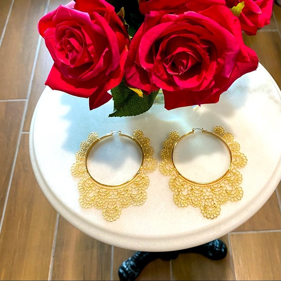 Gold plated Boho Bali Statement Earrings🌹 - Picture 1 of 5